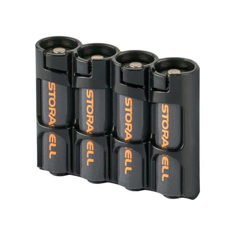 Storacell AA Battery Storage Caddy by Storacell, Black, Holds 4 Batteries (Not included) - Image 1